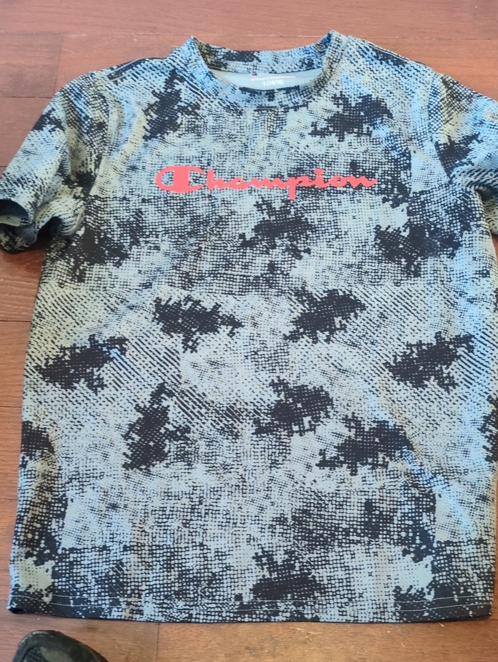 Champion Black & Light Blue Graphic Short Sleeve Tee